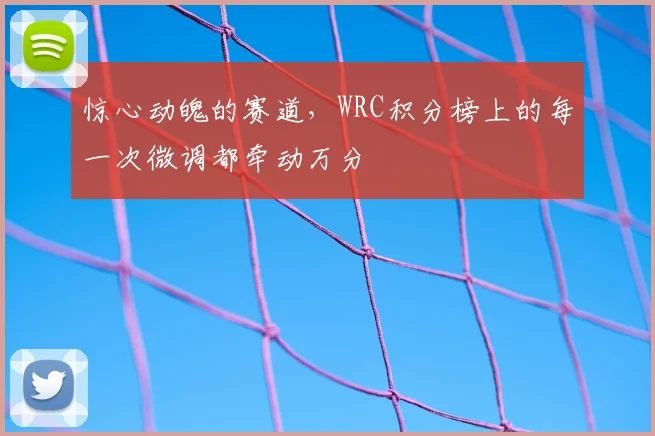 惊心动魄的赛道，WRC积分榜上的每一次微调都牵动万分