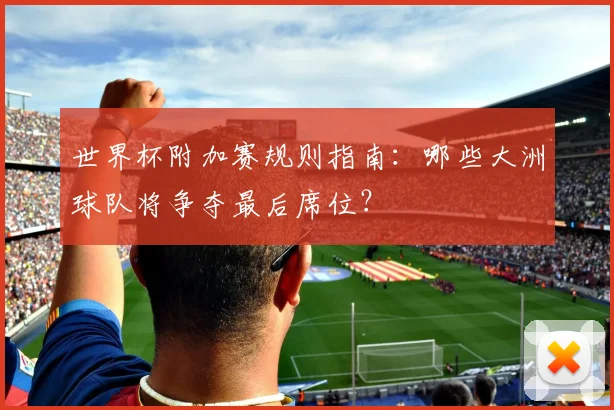 世界杯附加赛规则指南：哪些大洲球队将争夺最后席位？